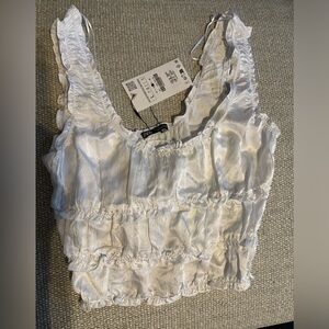Zara white cropped  tank